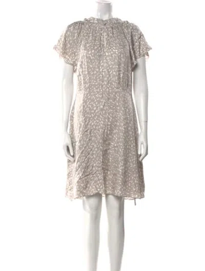 Pre-owned Tailored By Rebecca Taylor Printed Knee-length Dress In Gray
