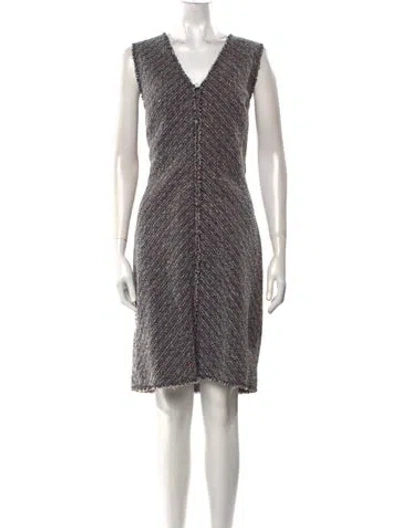 Pre-owned Tailored By Rebecca Taylor Printed Knee-length Dress W/ Tags In Black