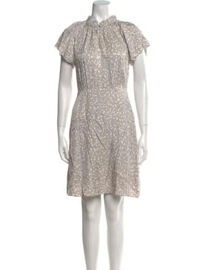 Pre-owned Tailored By Rebecca Taylor Printed Mini Dress In Gray
