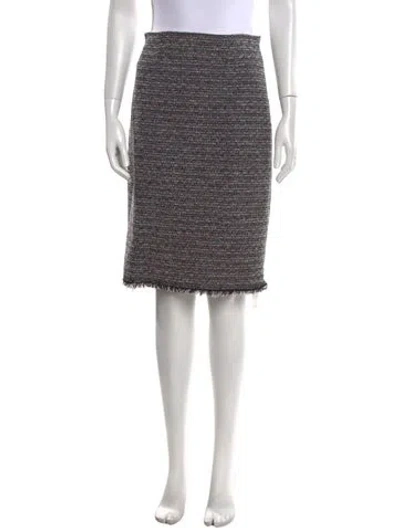 Pre-owned Tailored By Rebecca Taylor Raw-edge Trim Knee-length Skirt W/ Tags In Gray