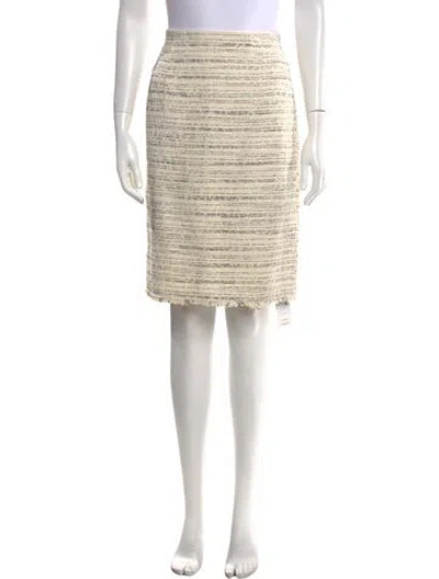Pre-owned Tailored By Rebecca Taylor Raw-edge Trim Knee-length Skirt W/ Tags In Neutral