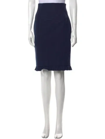 Pre-owned Tailored By Rebecca Taylor Ruffle Embellishment Knee-length Skirt W/ Tags In Blue