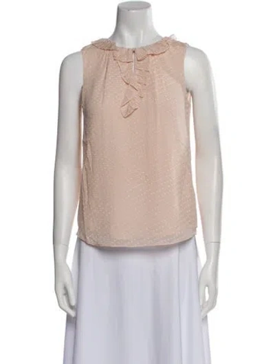 Pre-owned Tailored By Rebecca Taylor Silk Crew Neck Top In Neutral