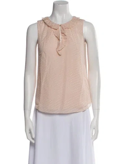 Pre-owned Tailored By Rebecca Taylor Silk Crew Neck Top In Neutral