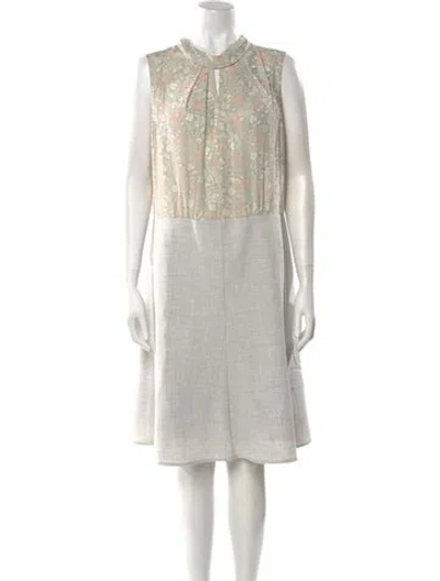 Pre-owned Tailored By Rebecca Taylor Silk Knee-length Dress In Neutral