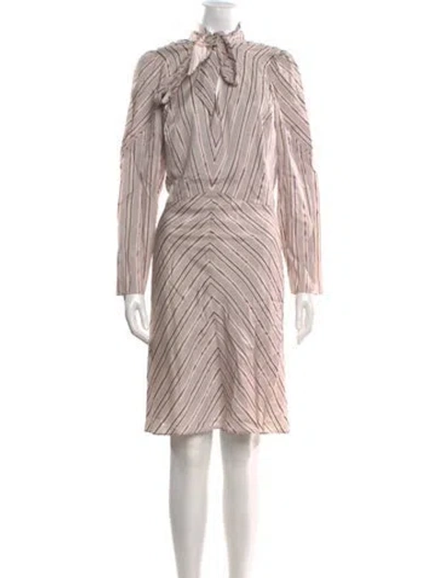 Pre-owned Tailored By Rebecca Taylor Silk Midi Length Dress In Neutral