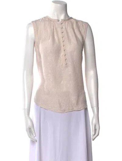 Pre-owned Tailored By Rebecca Taylor Silk Scoop Neck Polo In Pink