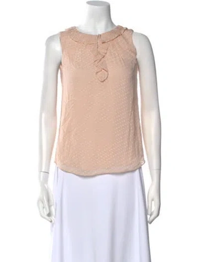 Pre-owned Tailored By Rebecca Taylor Silk Scoop Neck Top In Neutral