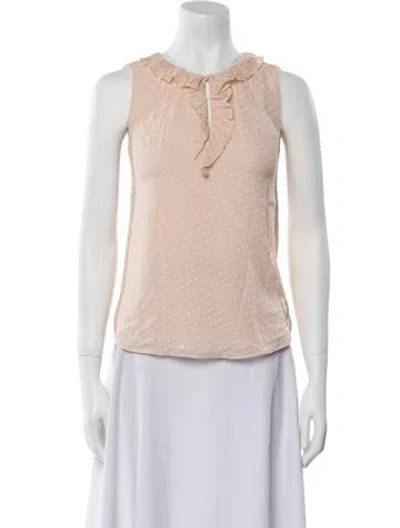Pre-owned Tailored By Rebecca Taylor Silk V-neck Blouse In Neutral