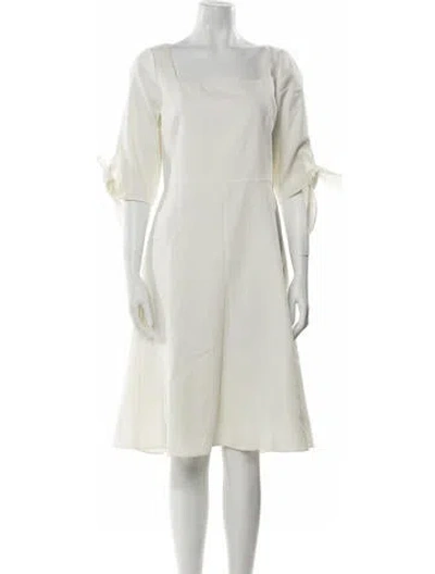 Pre-owned Tailored By Rebecca Taylor Square Neckline Knee-length Dress In Neutral