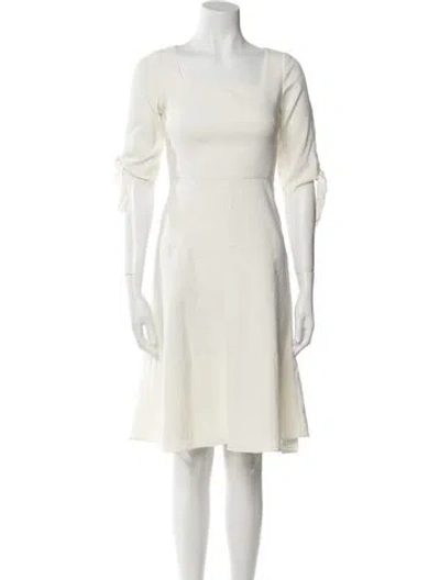 Pre-owned Tailored By Rebecca Taylor Square Neckline Knee-length Dress In Neutral