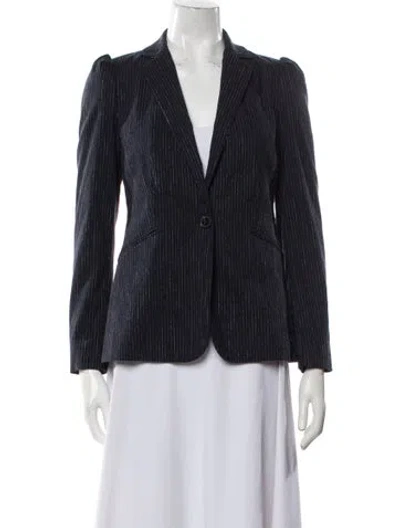 Pre-owned Tailored By Rebecca Taylor Striped Blazer In Blue