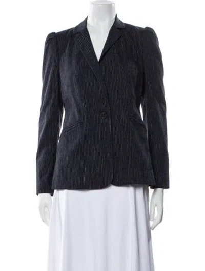 Pre-owned Tailored By Rebecca Taylor Striped Blazer In Blue