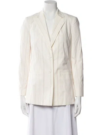 Pre-owned Tailored By Rebecca Taylor Striped Blazer In Neutral