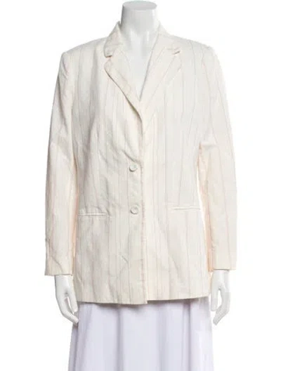 Pre-owned Tailored By Rebecca Taylor Striped Blazer In Neutral