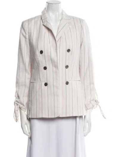 Pre-owned Tailored By Rebecca Taylor Striped Blazer W/ Tags In White
