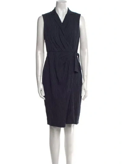 Pre-owned Tailored By Rebecca Taylor Striped Knee-length Dress W/ Tags In Blue