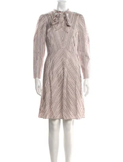 Pre-owned Tailored By Rebecca Taylor Striped Knee-length Dress W/ Tags In Burgundy