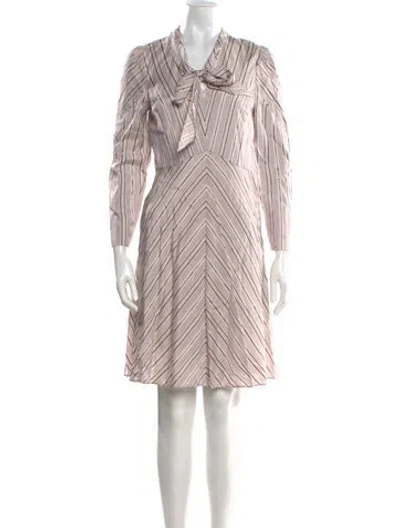 Pre-owned Tailored By Rebecca Taylor Striped Knee-length Dress W/ Tags In Purple