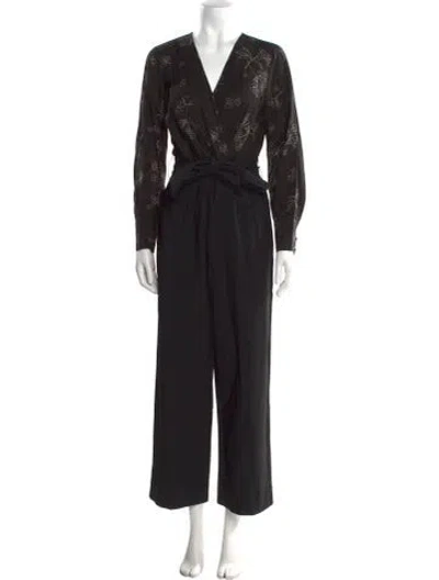 Pre-owned Tailored By Rebecca Taylor V-neck Jumpsuit In Black