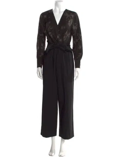 Pre-owned Tailored By Rebecca Taylor V-neck Jumpsuit In Black