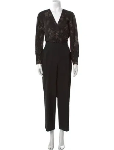 Pre-owned Tailored By Rebecca Taylor V-neck Jumpsuit W/ Tags In Black