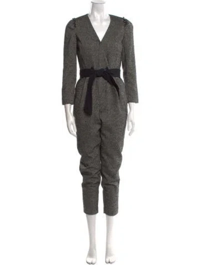Pre-owned Tailored By Rebecca Taylor V-neck Jumpsuit W/ Tags In Gray