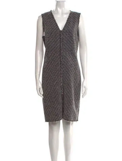 Pre-owned Tailored By Rebecca Taylor V-neck Knee-length Dress In Black