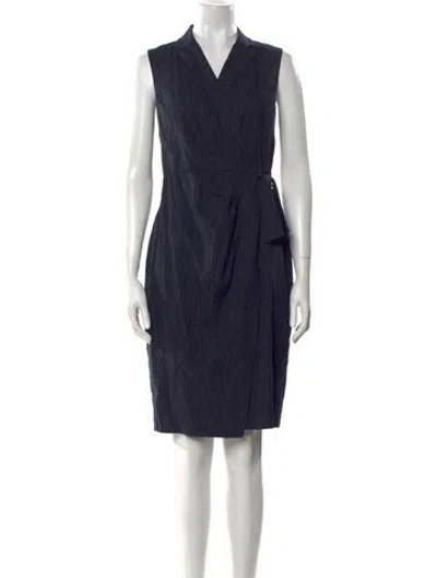 Pre-owned Tailored By Rebecca Taylor V-neck Knee-length Dress In Blue