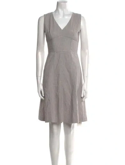 Pre-owned Tailored By Rebecca Taylor V-neck Knee-length Dress In Gray