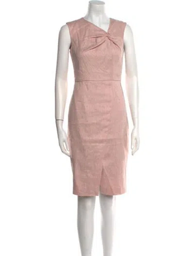 Pre-owned Tailored By Rebecca Taylor V-neck Knee-length Dress In Pink