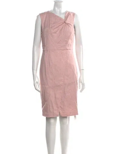 Pre-owned Tailored By Rebecca Taylor V-neck Knee-length Dress In Pink