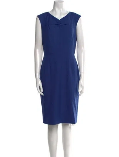 Pre-owned Tailored By Rebecca Taylor V-neck Knee-length Dress W/ Tags In Blue