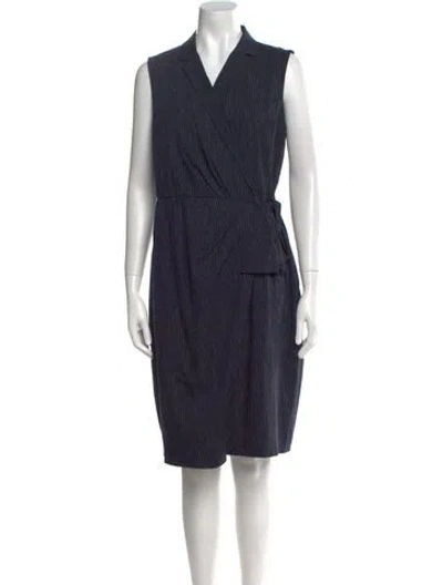 Pre-owned Tailored By Rebecca Taylor V-neck Knee-length Dress W/ Tags In Blue