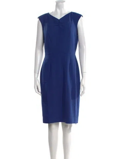 Pre-owned Tailored By Rebecca Taylor V-neck Knee-length Dress W/ Tags In Blue