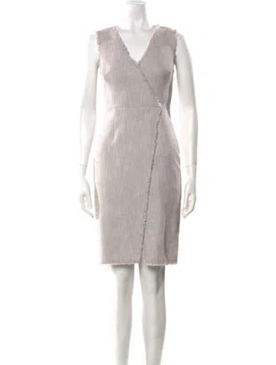 Pre-owned Tailored By Rebecca Taylor V-neck Knee-length Dress W/ Tags In Gray