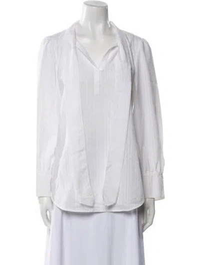 Pre-owned Tailored By Rebecca Taylor V-neck Long Sleeve Tunic In Neutral