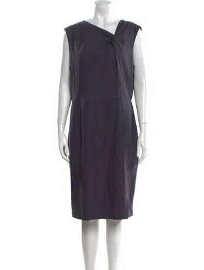 Pre-owned Tailored By Rebecca Taylor V-neck Midi Length Dress In Gray