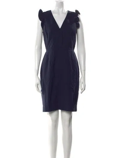 Pre-owned Tailored By Rebecca Taylor V-neck Mini Dress In Blue