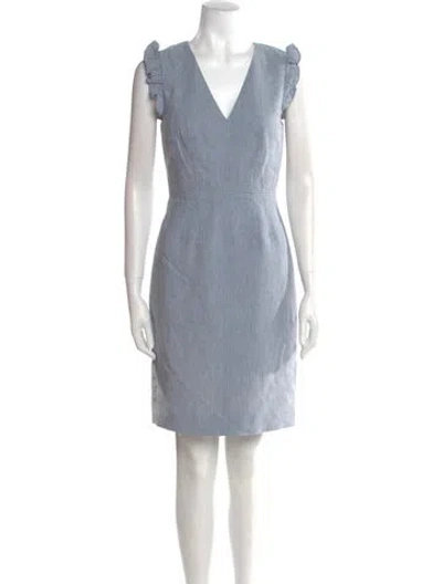 Pre-owned Tailored By Rebecca Taylor V-neck Mini Dress In Blue