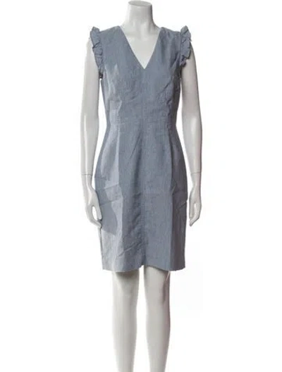 Pre-owned Tailored By Rebecca Taylor V-neck Mini Dress In Blue