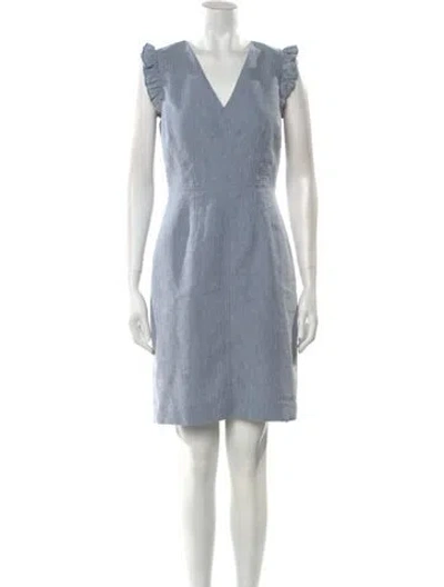 Pre-owned Tailored By Rebecca Taylor V-neck Mini Dress In Blue
