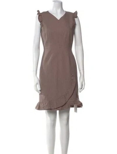 Pre-owned Tailored By Rebecca Taylor V-neck Mini Dress In Neutral