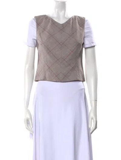 Pre-owned Tailored By Rebecca Taylor V-neck Short Sleeve Crop Top W/ Tags In Pink