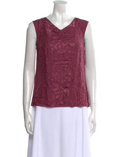 Pre-owned Tailored By Rebecca Taylor V-neck Sleeveless Top In Pink