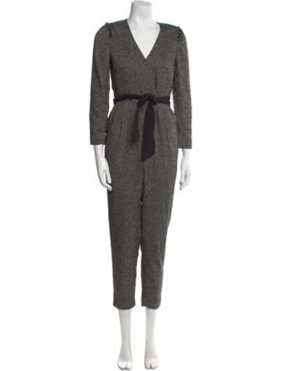 Pre-owned Tailored By Rebecca Taylor Wool V-neck Jumpsuit In Black