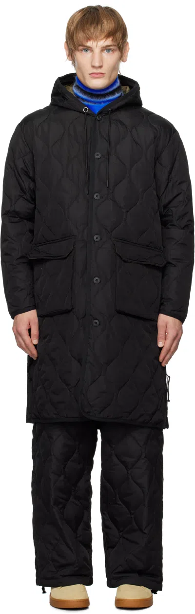 Taion Black Military Hood Long Down Coat