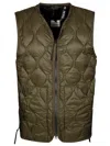 Taion Khaki V-neck Down Vest In Green