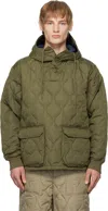 Taion Khaki Military Pullover Down Jacket In D.olive