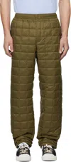 Taion Khaki Mountain Down Trousers In Olive
